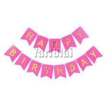 Happy Birthday Banner -Pink
