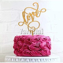 Pink Rose Cake With Topper
